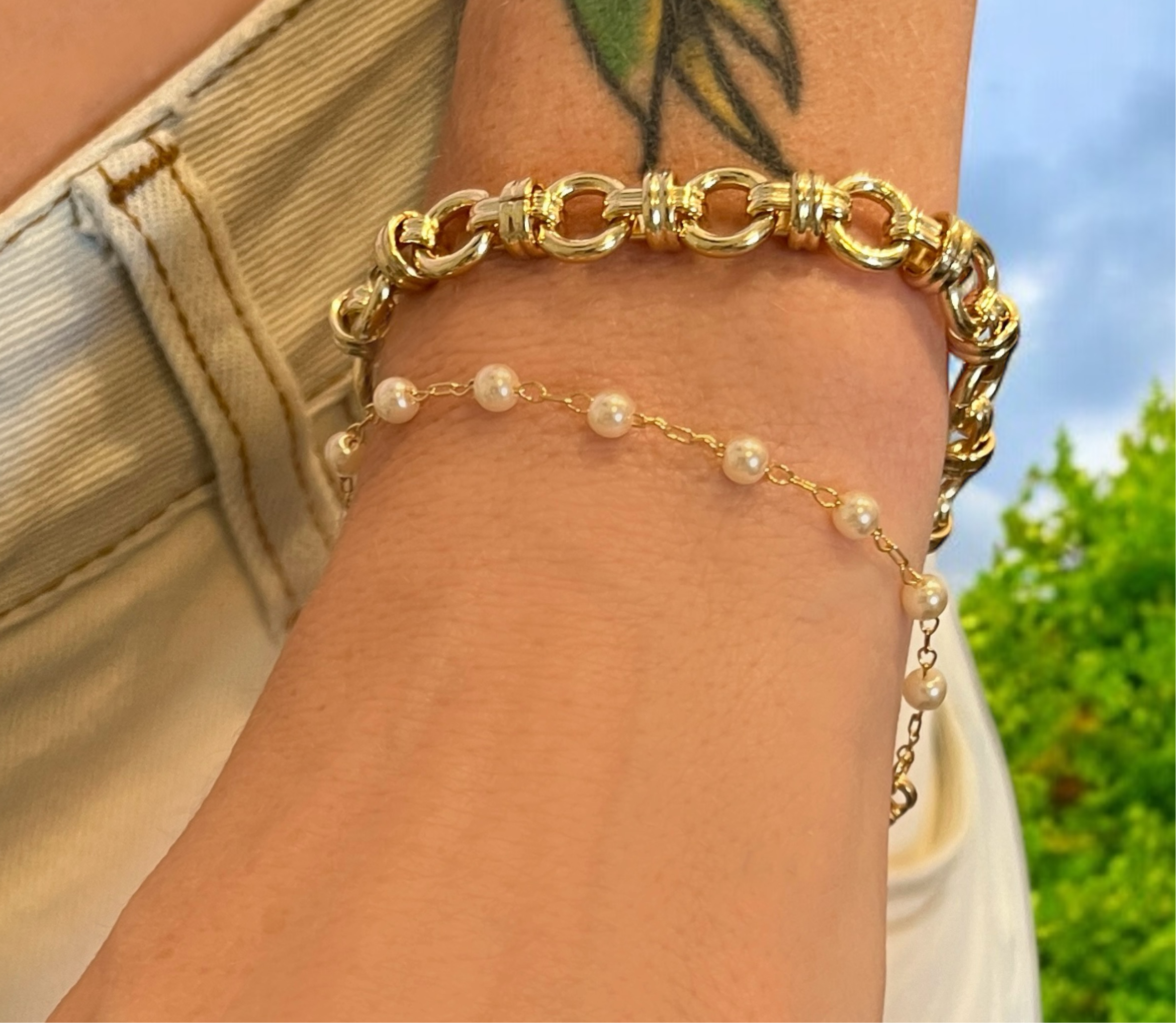 Pearl Chain 18K Gold Fill Anklet