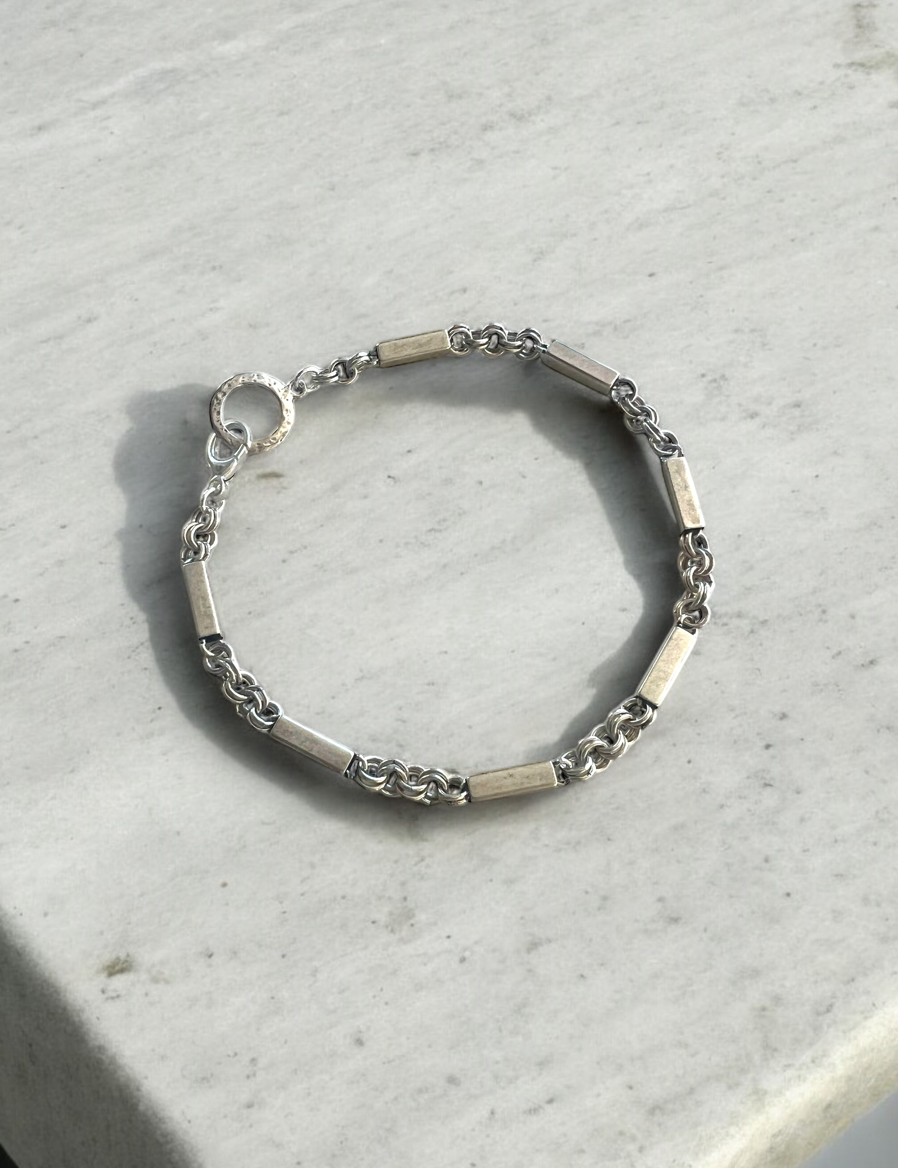 Antique Silver Bar Chain Anklet or Bracelet