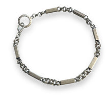 Men's Silver Bar Chain Antique Silver Anklet