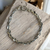 Distressed Heavy Link Silver Chain Anklet or Bracelet