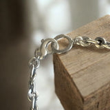 Distressed Heavy Link Silver Chain Anklet or Bracelet