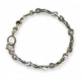 Distressed Heavy Link Silver Chain Anklet or Bracelet