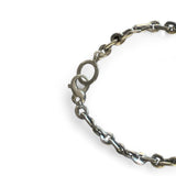 Distressed Heavy Link Silver Chain Anklet or Bracelet