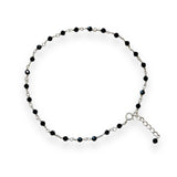 Midnight Black Spinel Sterling Anklet