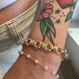 Pearl Chain 18K Gold Fill 7" Bracelet