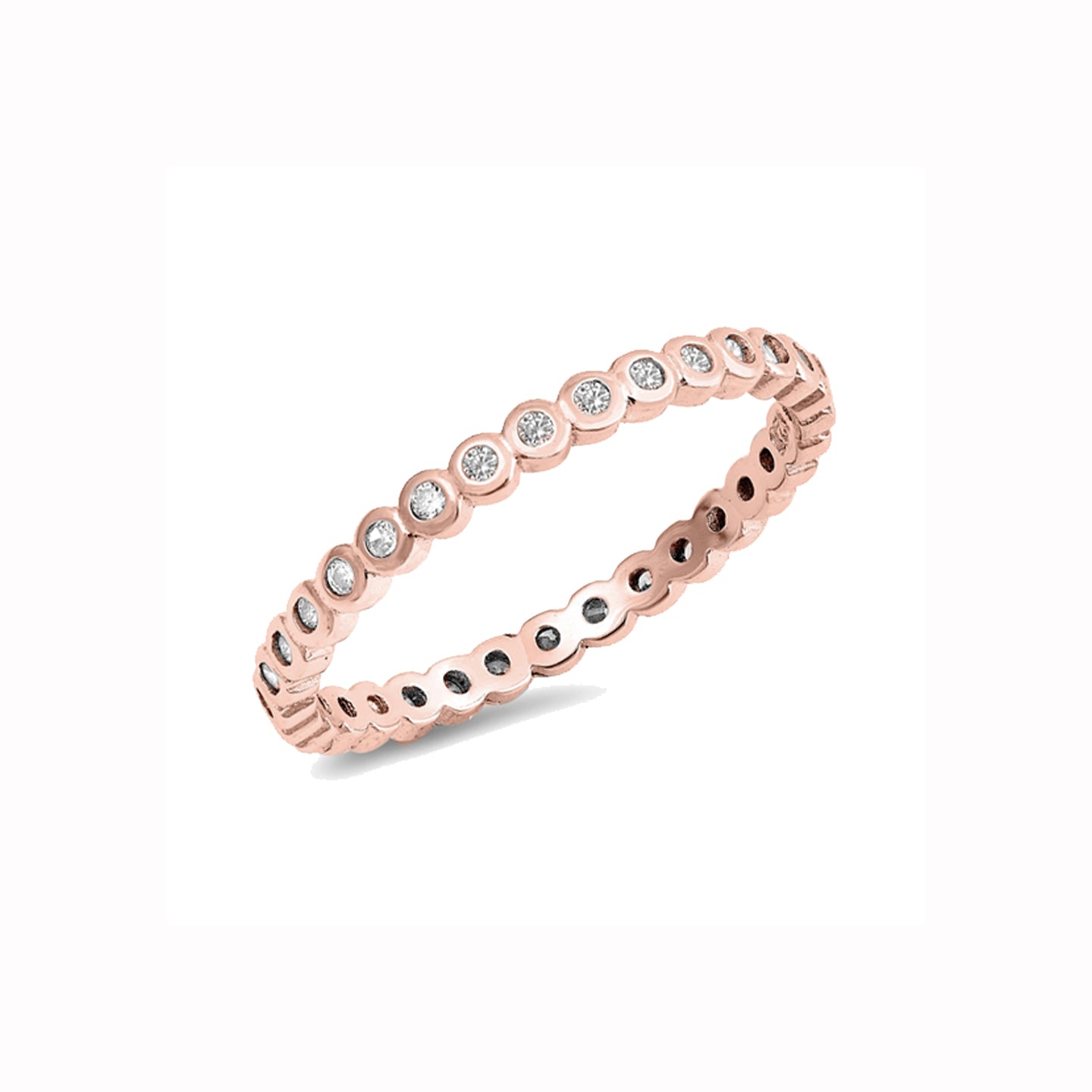 CZ Micro Eternity Rose Gold Ring