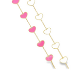 Enamel Heart Chain 18k Gold Fill Bracelet