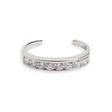 CZ Half Eternity Sterling Adj Toe Ring