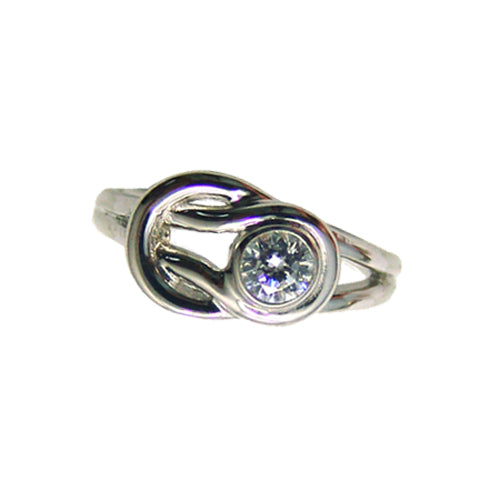 CZ Knot Sterling Adj Toe Ring