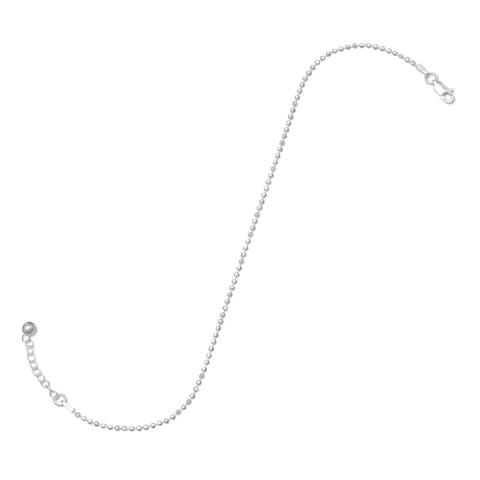 Faceted Bead Sterling Anklet