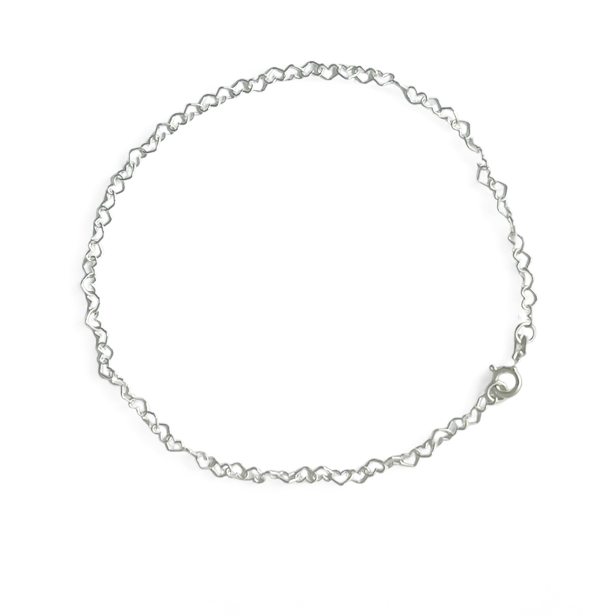 Mini Heart Chain Sterling Silver or Gold Filled Anklet