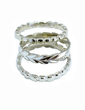 Hula Bee Stack Sterling Toe Rings