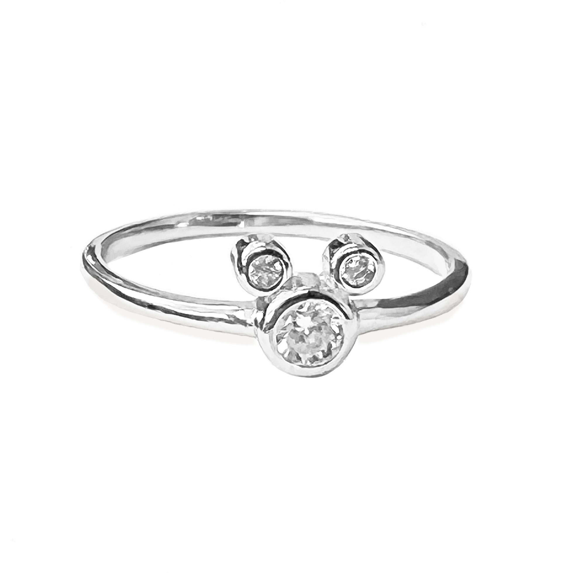 Mouse Ears CZ Sterling Ring