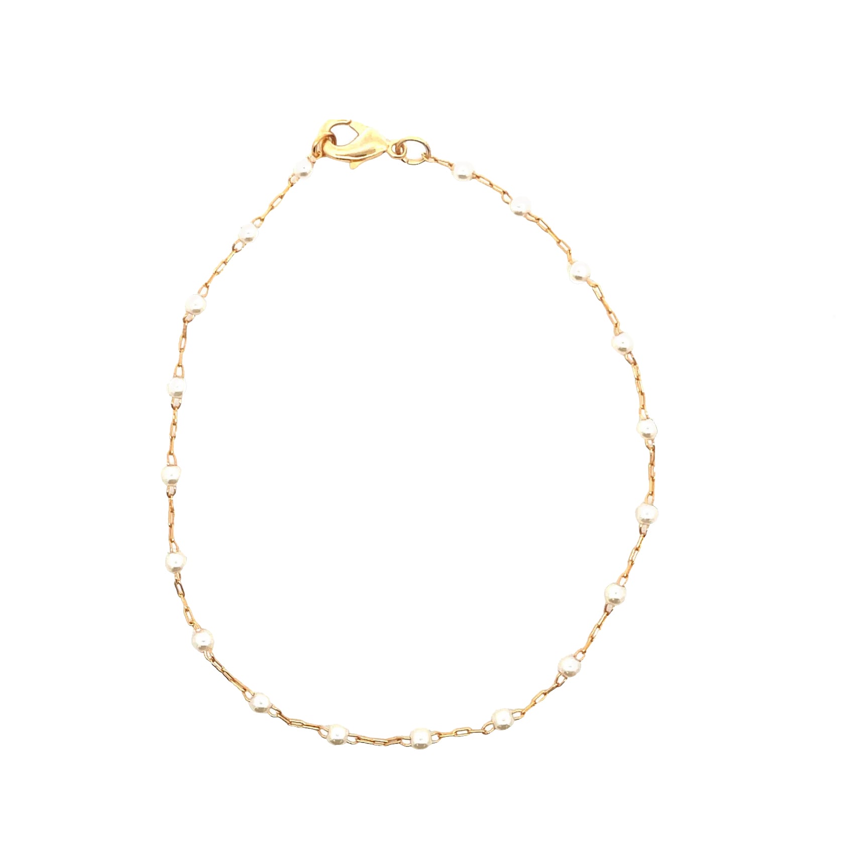 Pearl Chain 18K Gold Fill 7" Bracelet