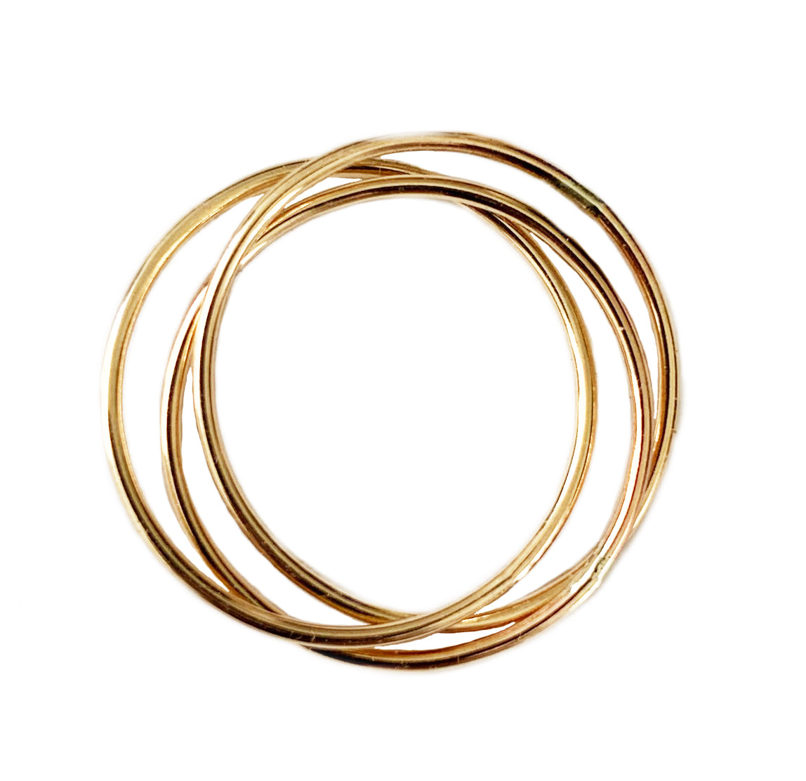 Three Strand Interlock Fidget Ring Gold Fill